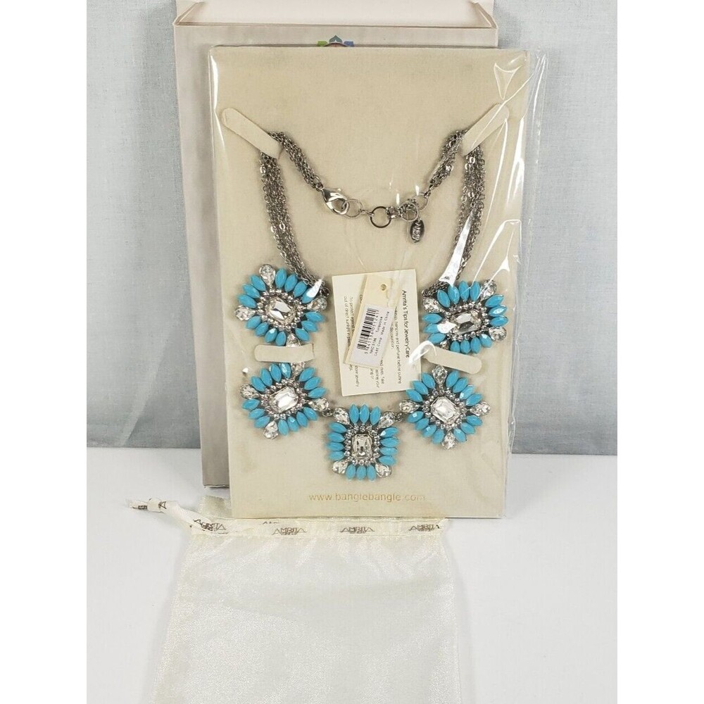 Amrita Singh Majestic Turquoise Austrian Crystal Statement Necklace Gift Box